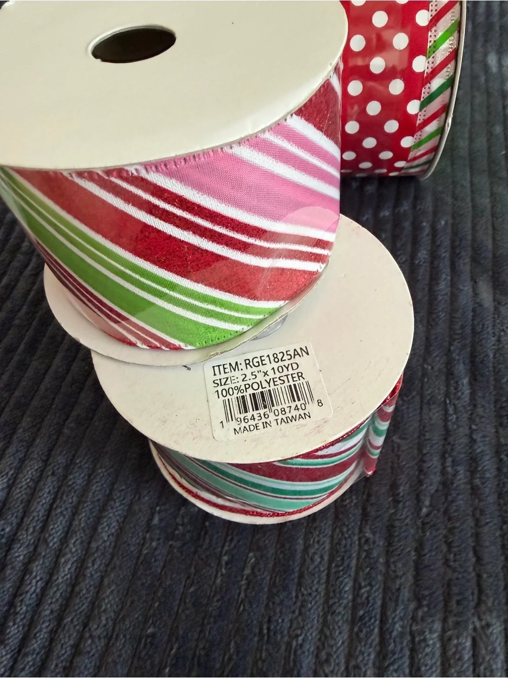 Festive Red and Green Holiday Ribbon Set Lot of 11